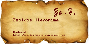 Zsoldos Hieronima névjegykártya